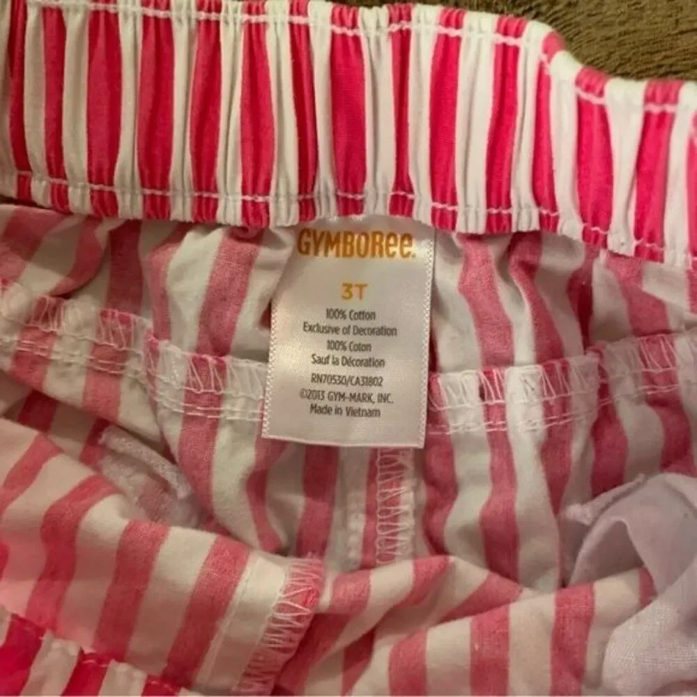 Gymboree Girls Hot Pink And White Striped Bubble Shorts -3T